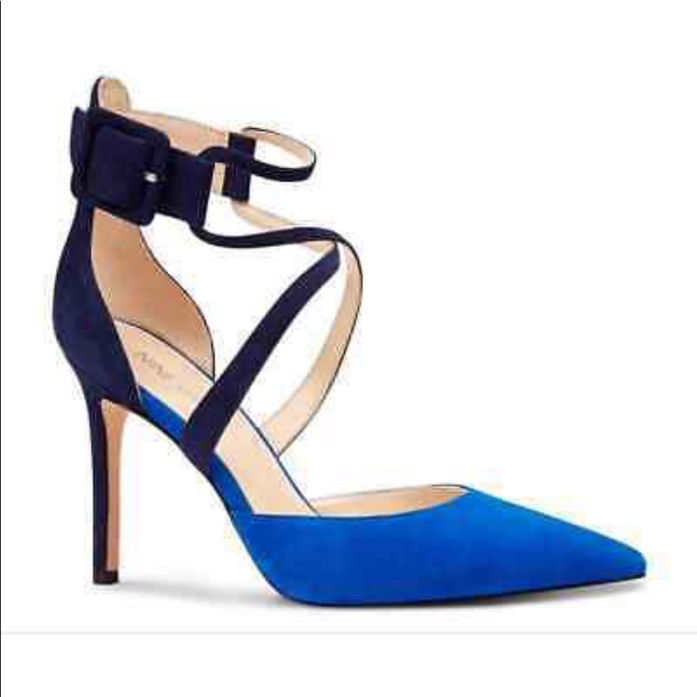 Nine West Nanura Blue Suede Pointy Toe Pumps
